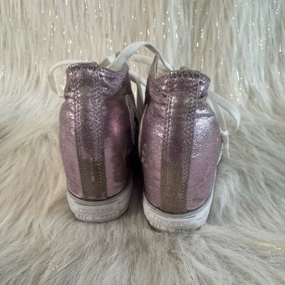 Converse Womens CTAS Lux Mid Wedge Sneakers Shoes Pink 556779C Textile 6.5 - Picture 5 of 11